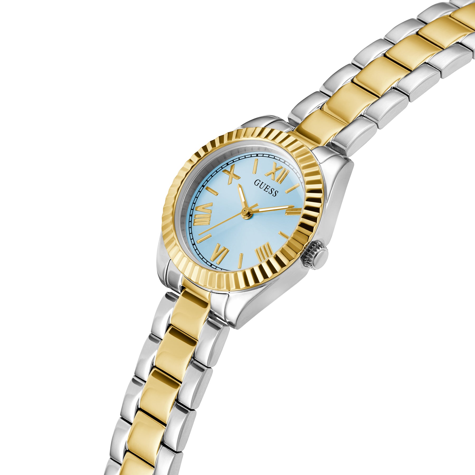 Guess Women's 30mm Gold and Silver Mini Luna Blue Quartz Watch GW0687L4