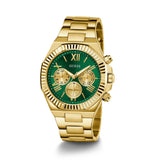 Guess Men's 44mm Gold Equity Green Quartz Watch GW0703G2