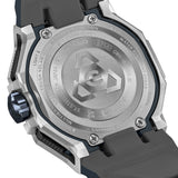 The Casio G-Shock GWRB3000A-2A is fitted with a blue bio-based urethane band with standard buckle clasp, with the case back confirming Triple G Resist shock, centrifugal force, and vibration resistance, Tough Solar charging, and 200-metre water-resistant construction.