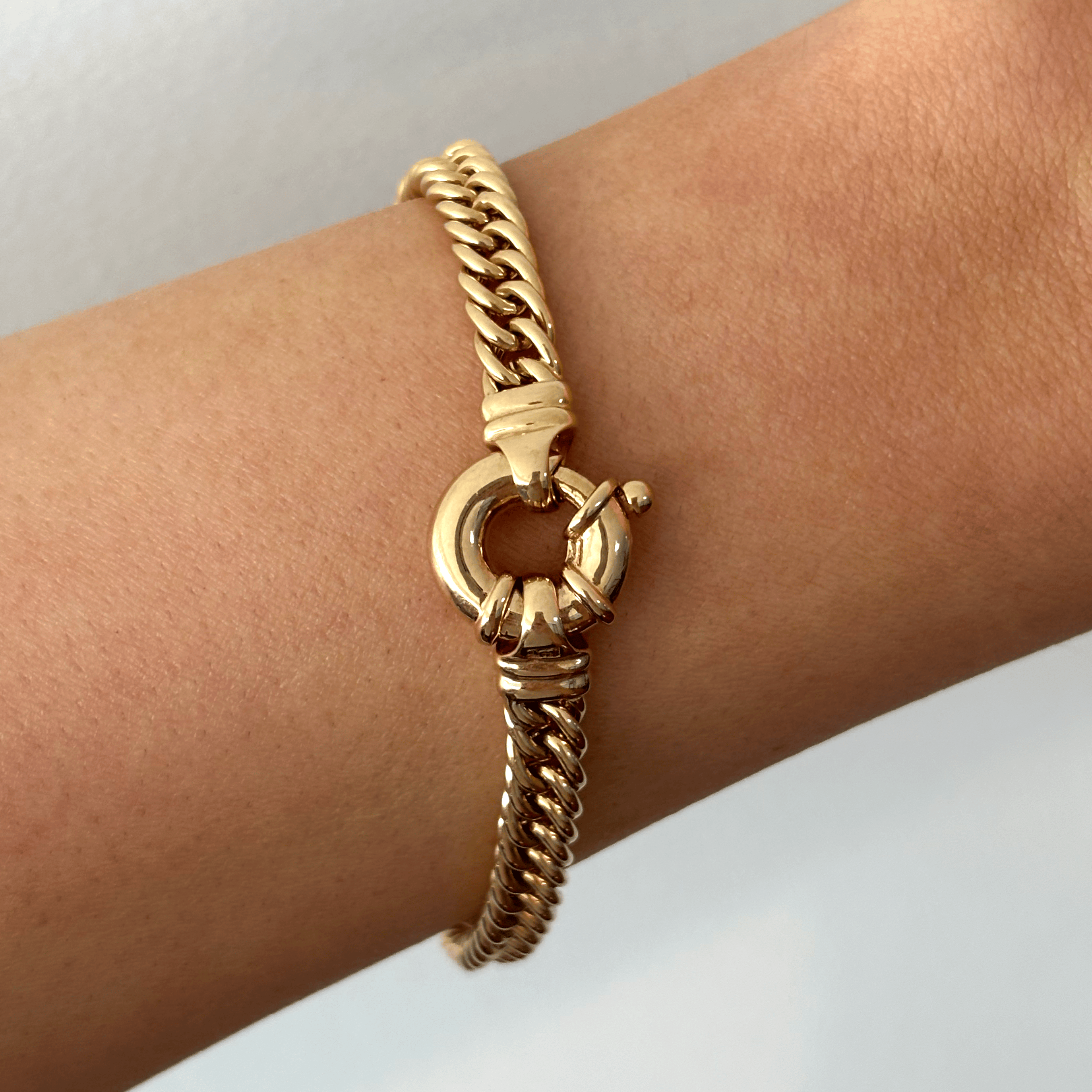 Solid Double Curb Bracelet in 9ct Yellow Gold