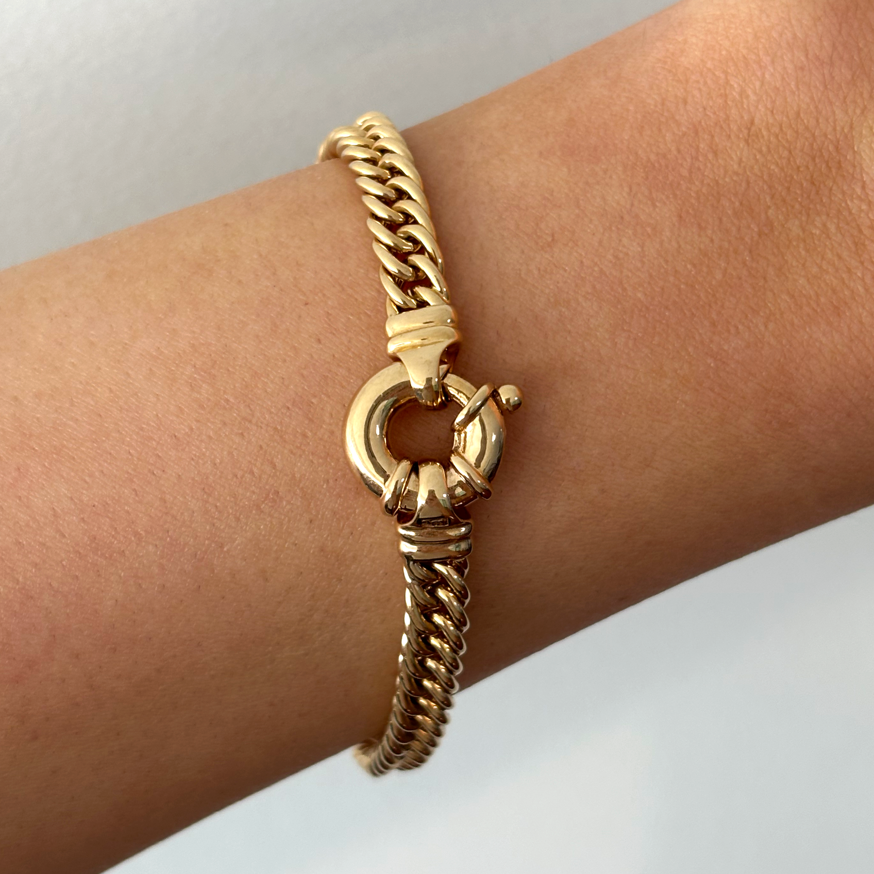 Solid Double Curb Bracelet in 9ct Yellow Gold