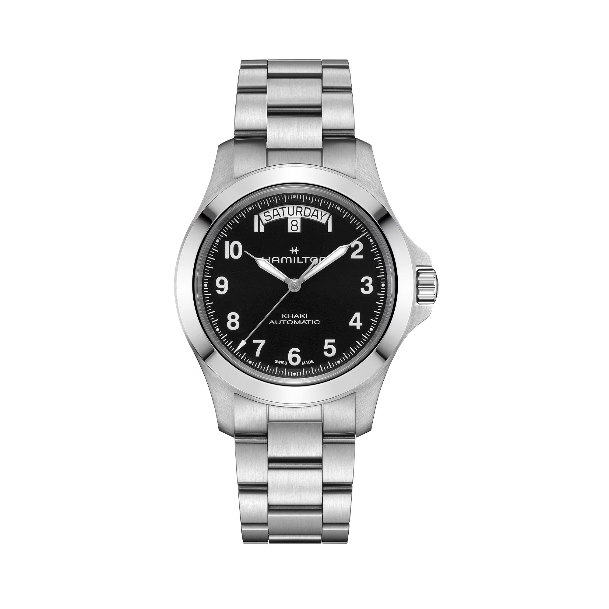 Hamilton Khaki Field King Day-Date Automatic 40mm Men's Watch Black Sunray Dial H64475131