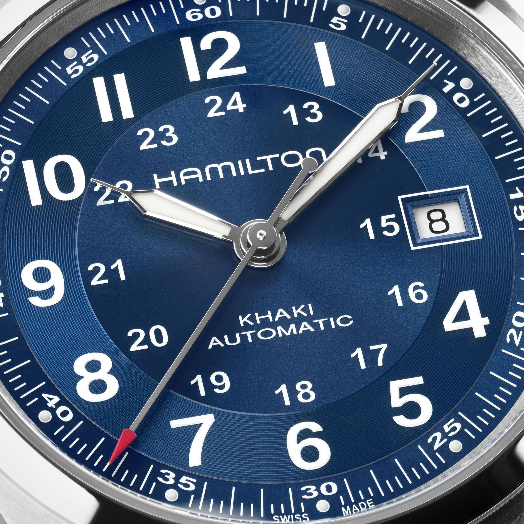 Hamilton Khaki Field 42mm Stainless Steel Case Sapphire Crystal Luminous Syringe Hands H70605540