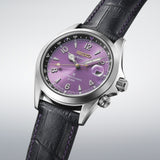 The Seiko Prospex Alpinist Automatic 39.50mm Men's Watch HBC006J shows its 39.5mm stainless steel case with a screw-down crown positioned on the right side.