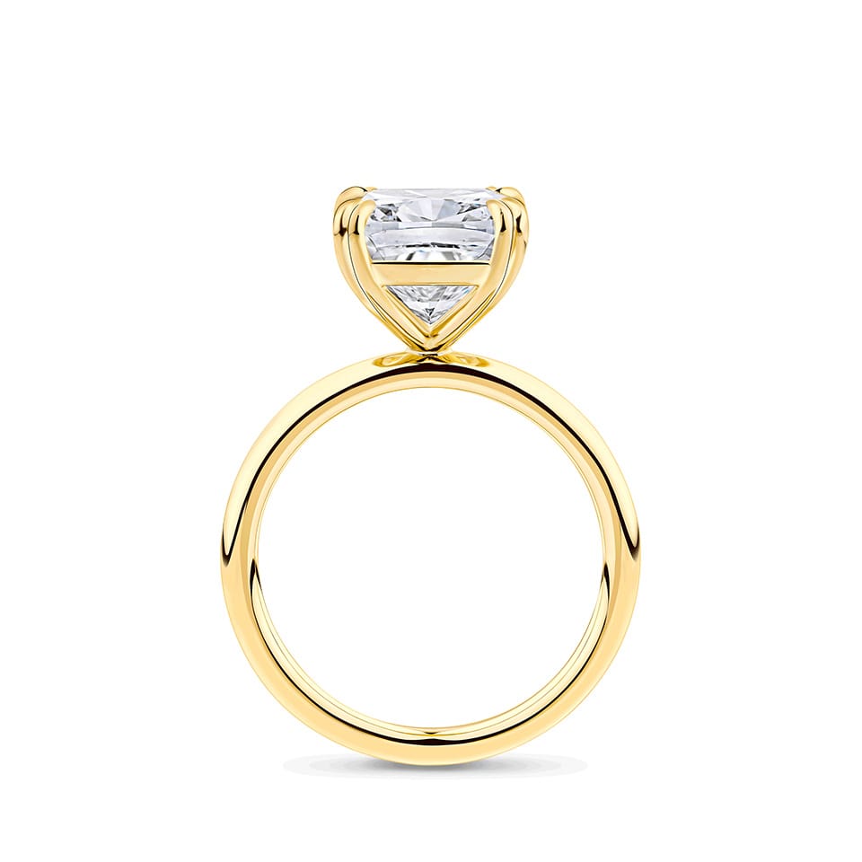 5.30ct Cushion Cut Diamond Solitaire Engagement Ring in 18ct Yellow Gold