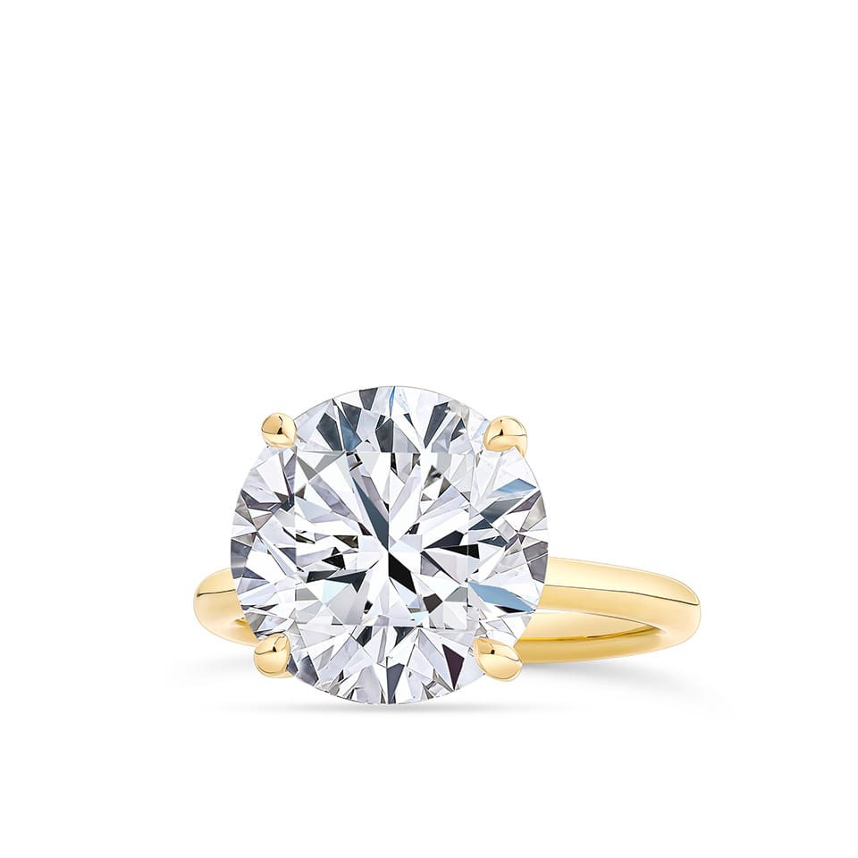 8.08ct Round Brilliant Cut Diamond Solitaire Engagement Ring in 18ct Yellow Gold