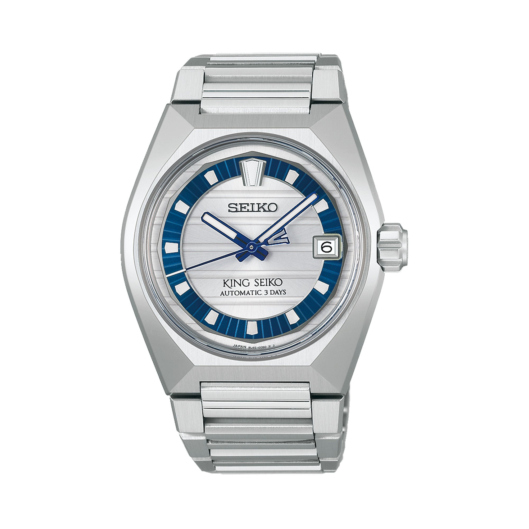 Limited Edition King Seiko VANAC Automatic Men's 41mm Watch HKF004 with Day Date, Luminous hands and markers. Blue Accents