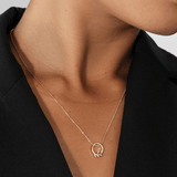 Helia Diamond Leaf Necklace in 9ct Recycled Gold with 14ct Recycled Gold Chain