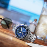 Citizen Promaster Analogue Digital 42mm Men's Watch JV3006-50L - Styled for sailing, sport, and everyday wear, this analogue-digital hybrid reflects Citizen's Eco-Drive solar-powered technology. Its nautical-inspired design suits both water sports and everyday use on land.