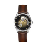 Hamilton H32675501 Jazzmaster Open Heart Watch Showing Exposed H-10 Movement Through Dial
