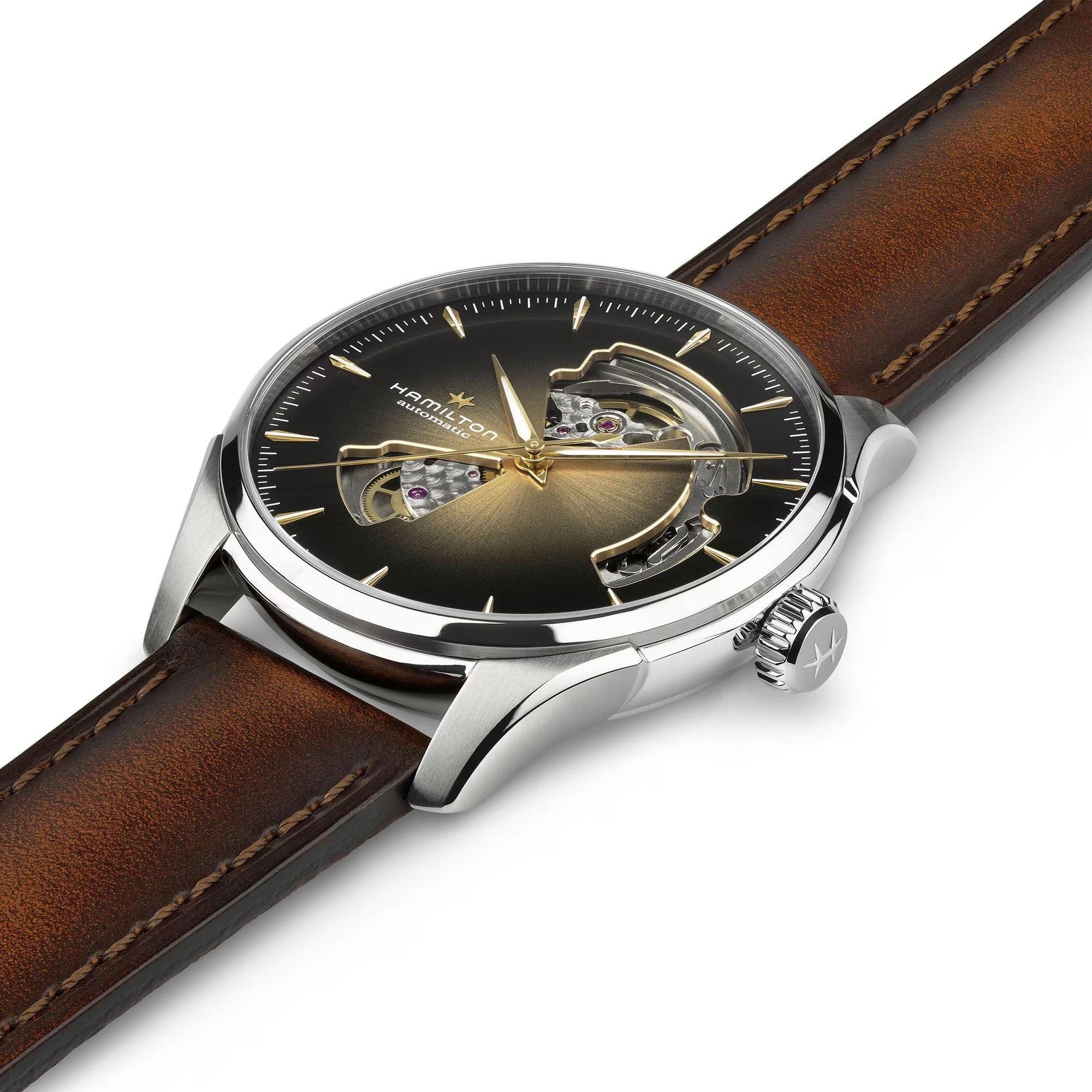 Hamilton Jazzmaster Open Heart Automatic 40mm Men's Watch Champagne Sunray Dial H32675501