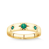 Created Emerald Star Set Band in 9ct Yellow Gold