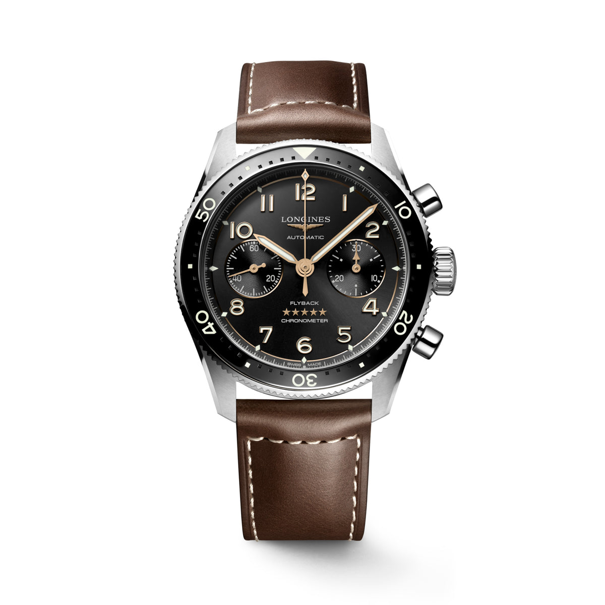 Longines Spirit Men's 42mm Automatic Chronograph Watch L3.821.4.53.2