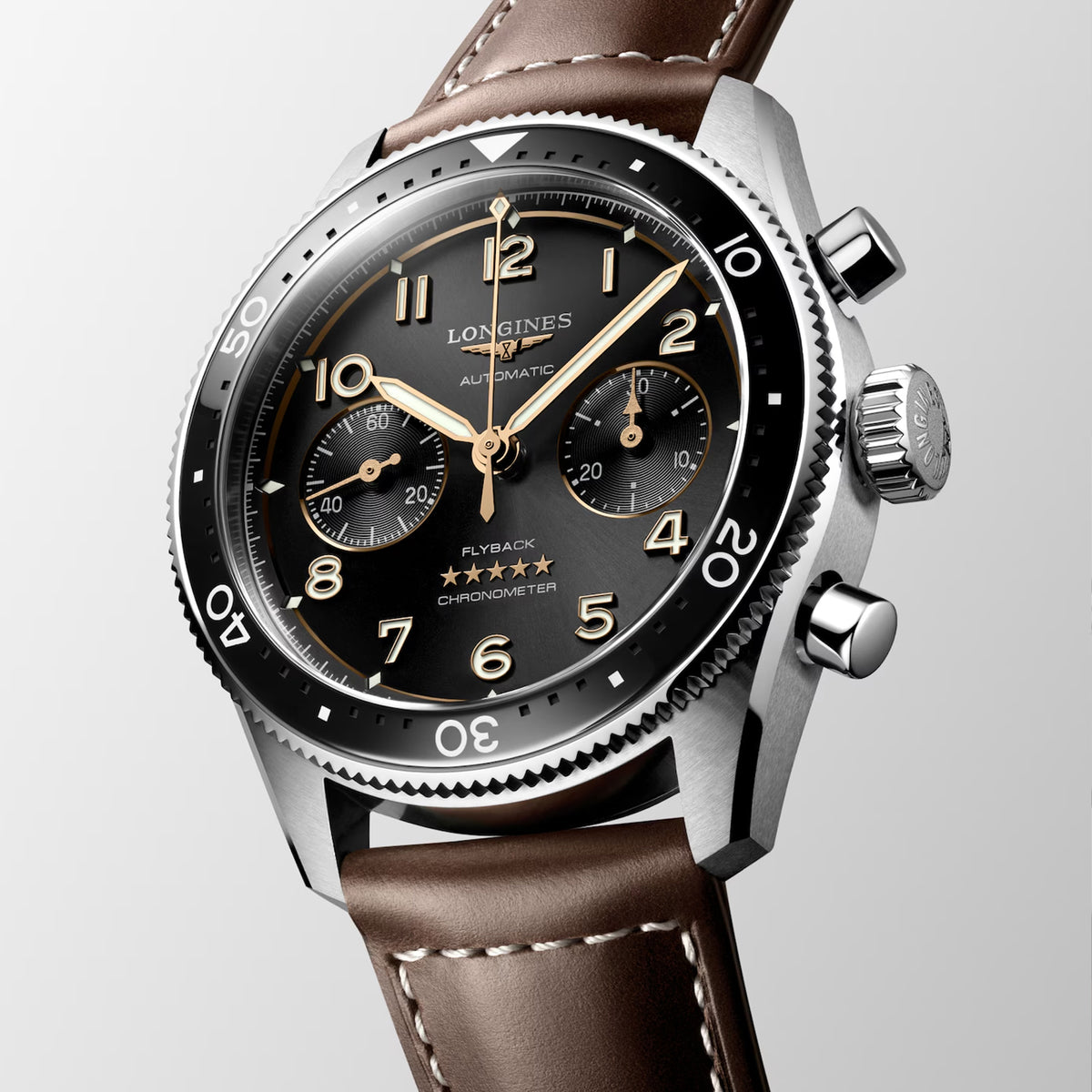Longines Spirit Men's 42mm Automatic Chronograph Watch L3.821.4.53.2