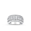 Front-on view of the Wallace Bishop 2.00 TDW Round Lab-Grown Diamond Ring in Sterling Silver, reference LG200RGSSO. The ring features three rows of channel-set round lab-grown diamonds across the front of the finger.