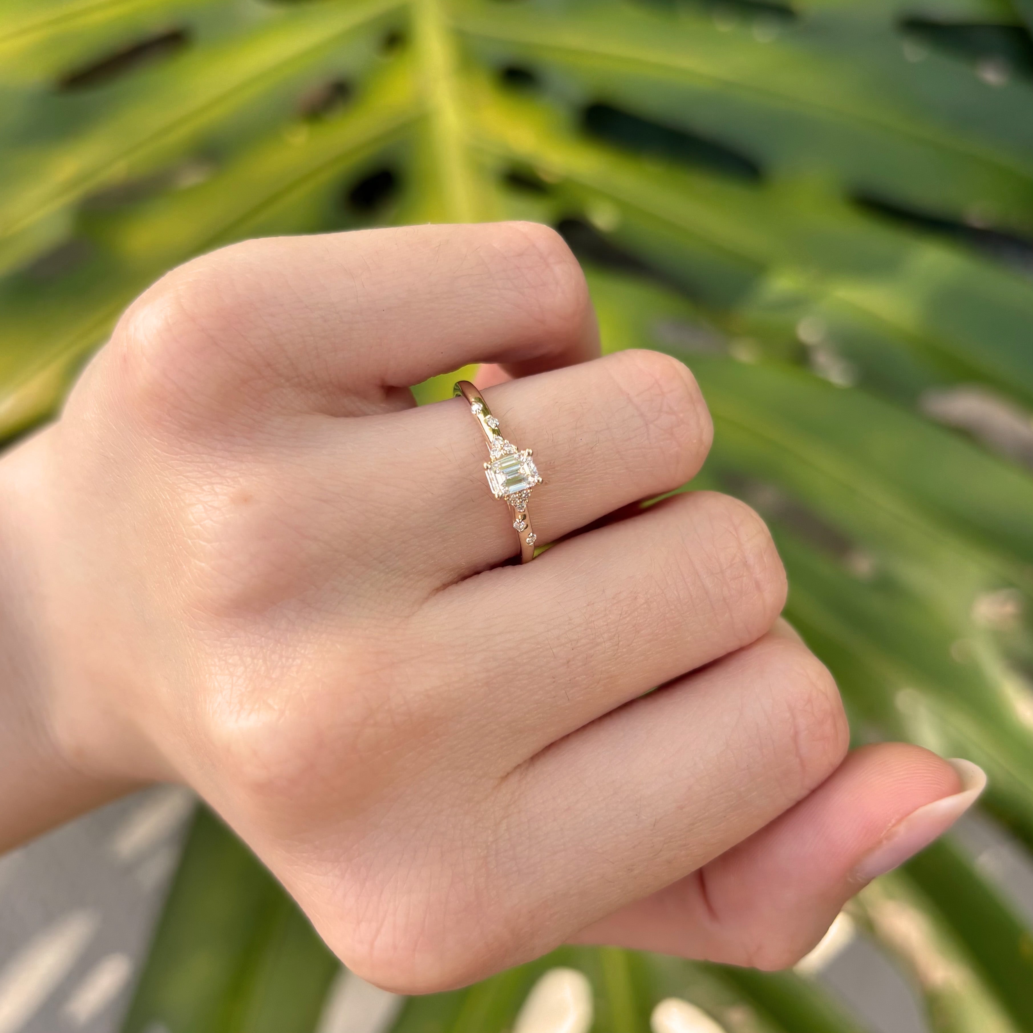 Everlasting Promise 0.33ct TW Emerald Cut Lab-Grown Diamond Ring in 9ct Yellow Gold