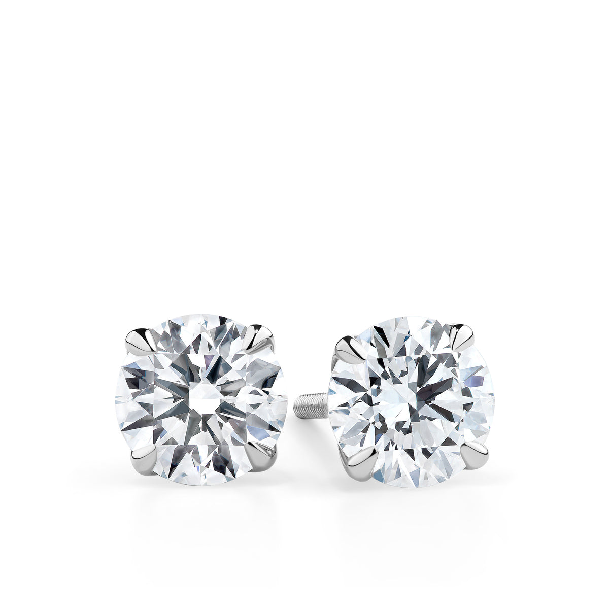 1.00ct Round Brilliant-Cut GIA-Certified Lab Grown Diamond Stud Earrings in 18ct Recycled White Gold