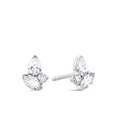0.50ct TDW Lab-Grown Diamond Cluster Stud Earrings in 9ct White Gold