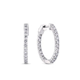 1.00ct TW Lab-Grown Diamond Hoop Earrings in 9ct White Gold