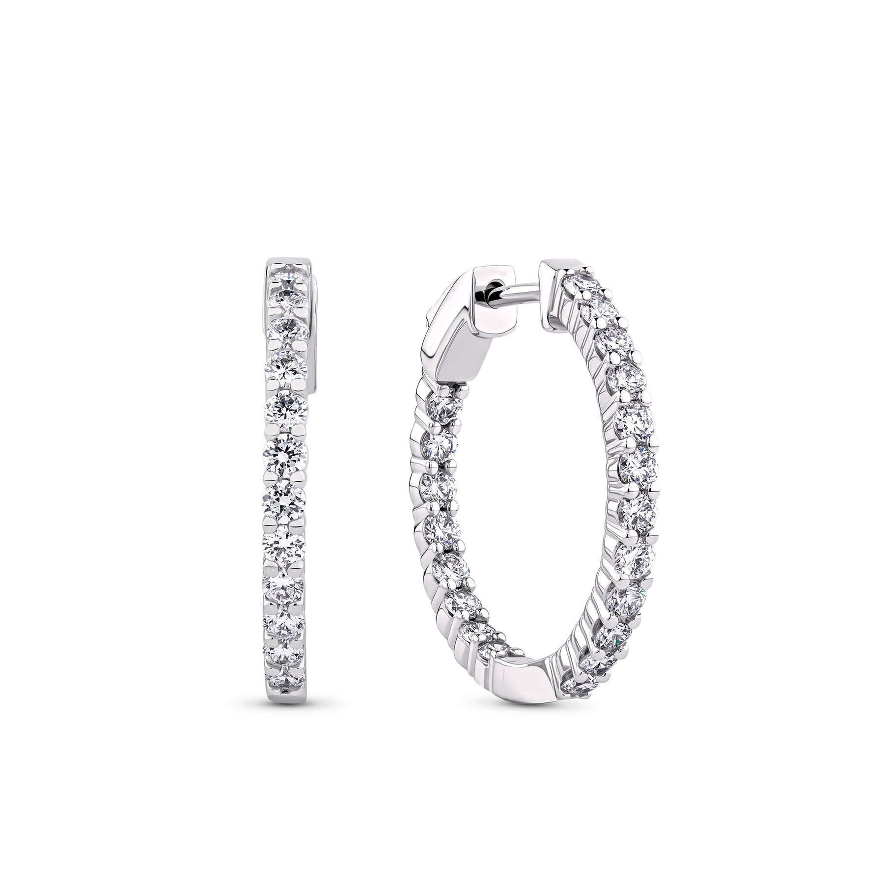 1.00ct TW Lab Grown Diamond Hoop Earrings in 9ct White Gold