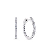 0.50ct TW Lab-Grown Diamond Hoop Earrings in 9ct White Gold