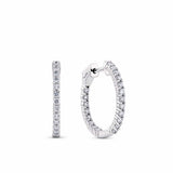 0.50ct TW Lab-Grown Diamond Hoop Earrings in 9ct White Gold