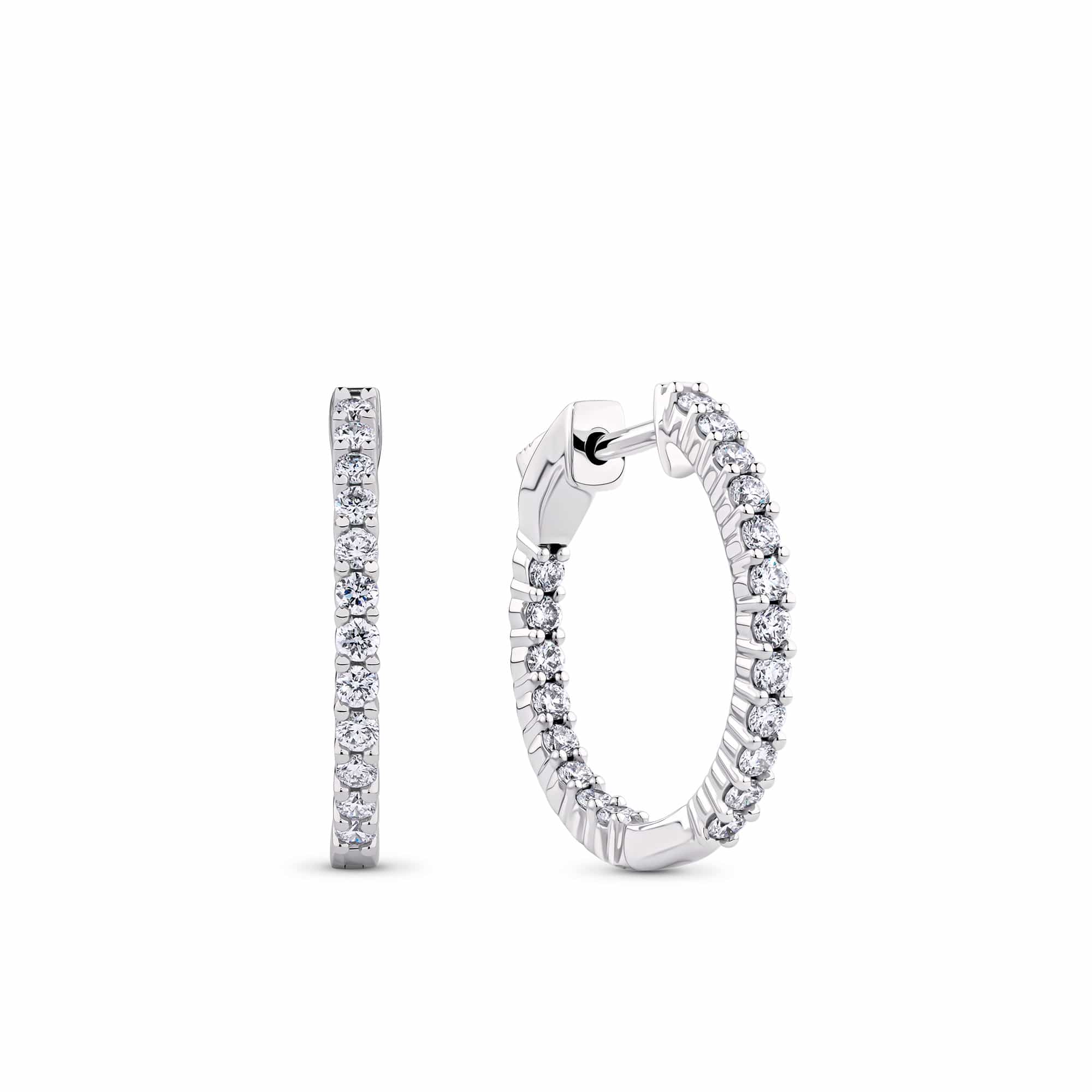 0.50ct TW Lab-Grown Diamond Hoop Earrings in 9ct White Gold