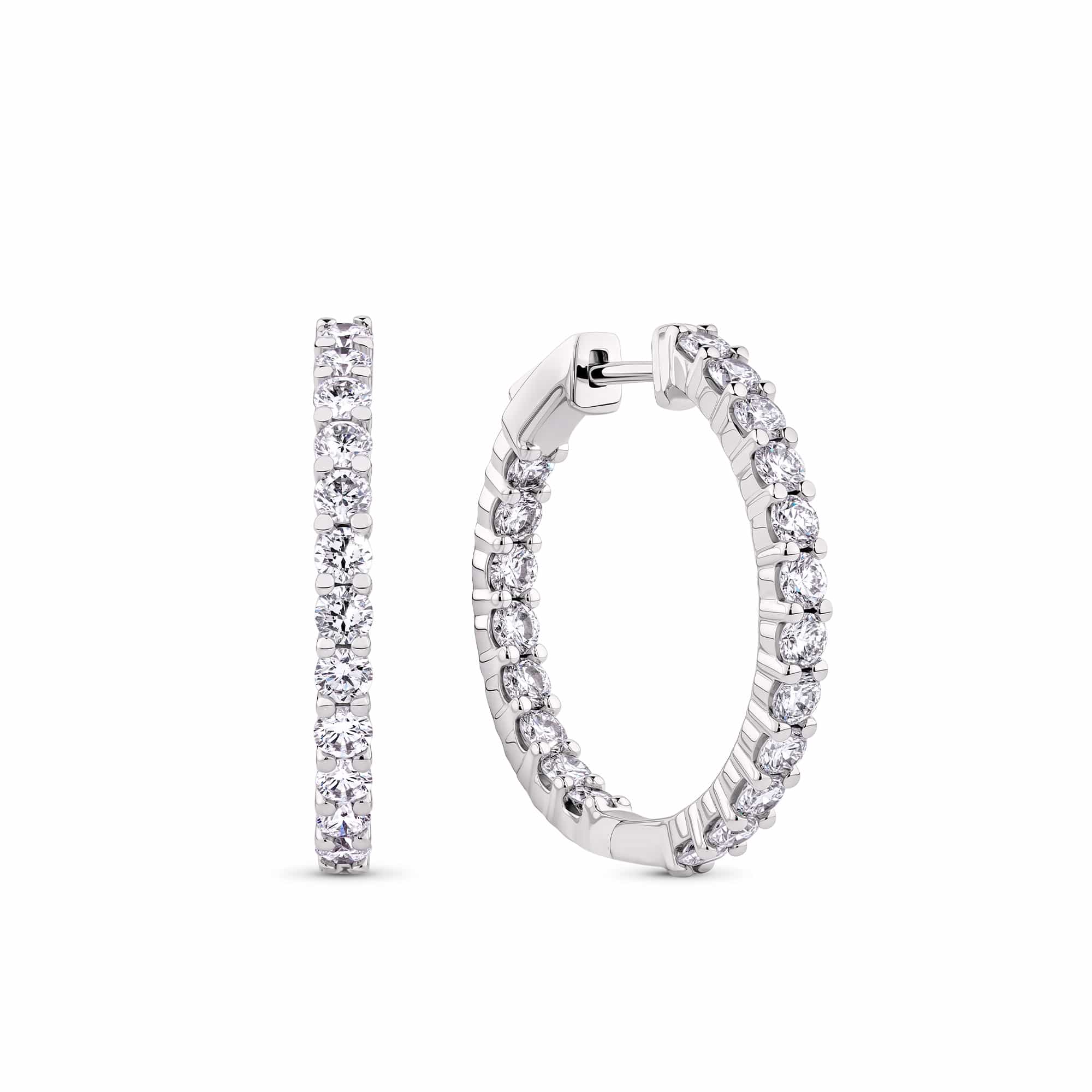 2.00ct TW Lab-Grown Diamond Hoop Earrings in 9ct White Gold