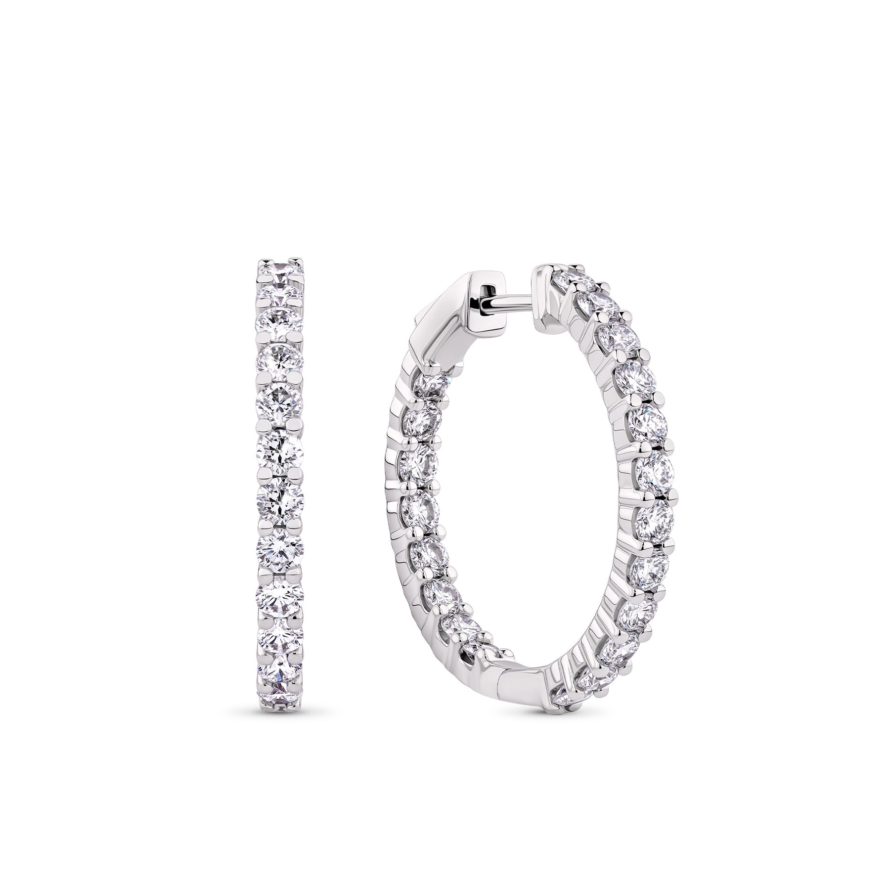 2.00ct TW Lab Grown Diamond Hoop Earrings in 9ct White Gold