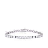 9.00ct TW Lab-Grown Diamond Emerald Cut Tennis Bracelet in 18ct White Gold
