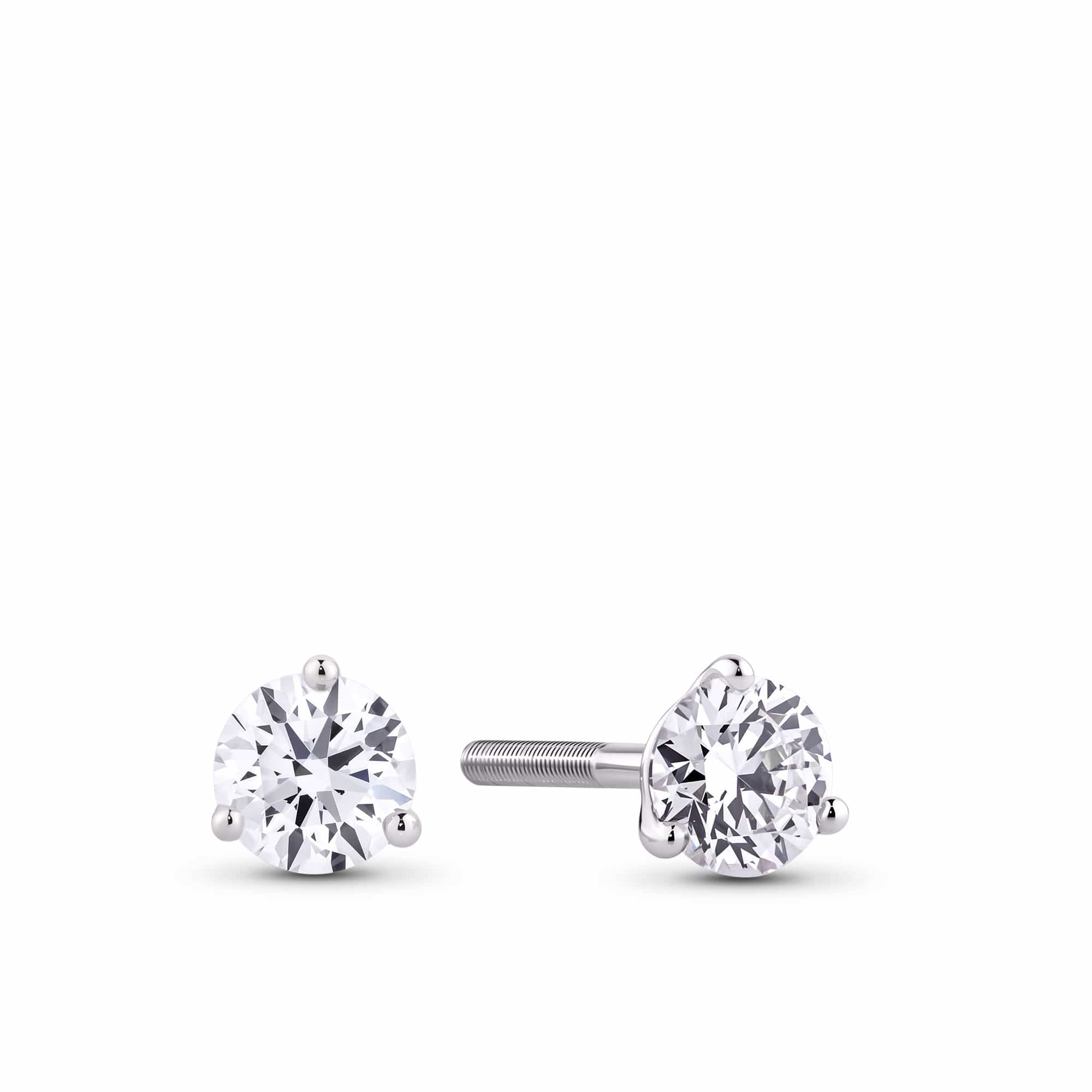 0.50ct TW Lab-Grown Diamond Solitaire Stud Earrings in 18ct White Gold