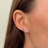 Marquise Cut Created Emerald & Lab-Grown Diamond Stud Earrings in 9ct Yellow Gold