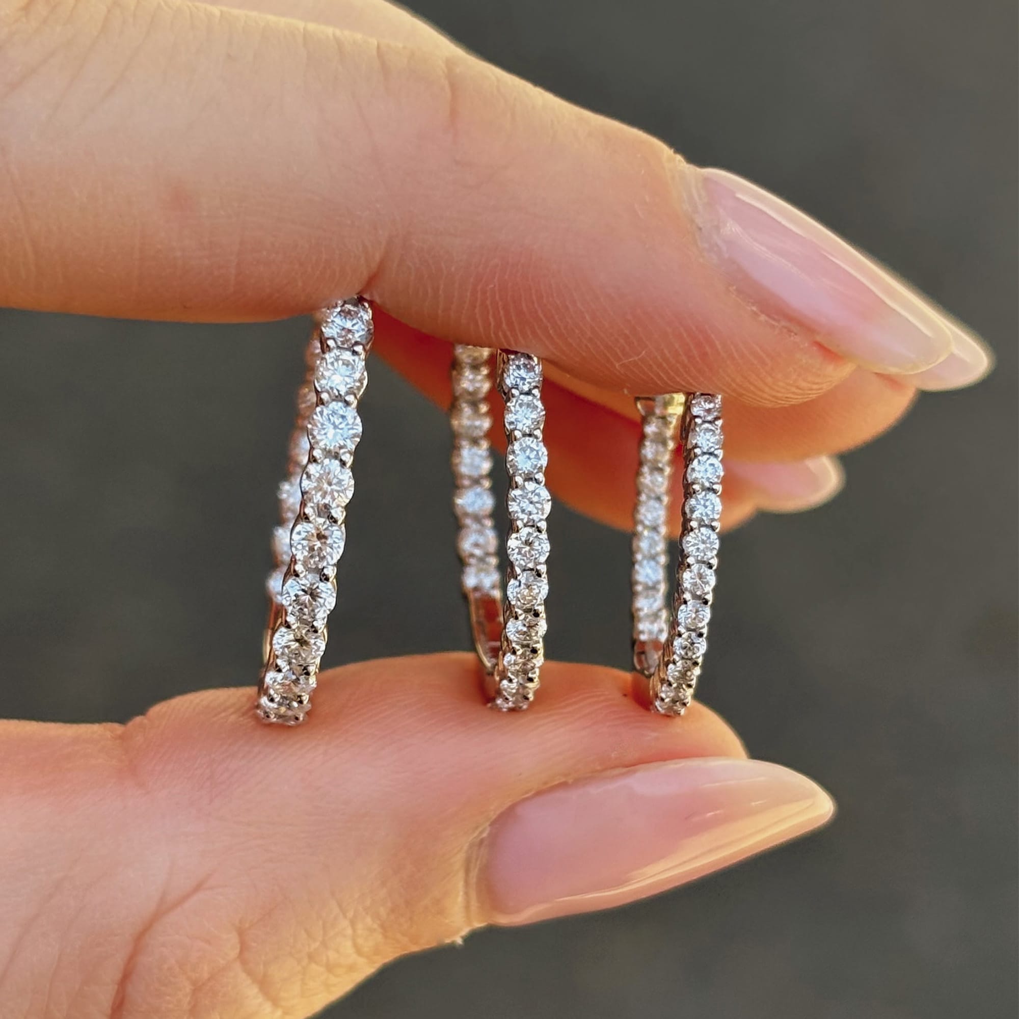 1.00ct TW Lab-Grown Diamond Hoop Earrings in 9ct White Gold