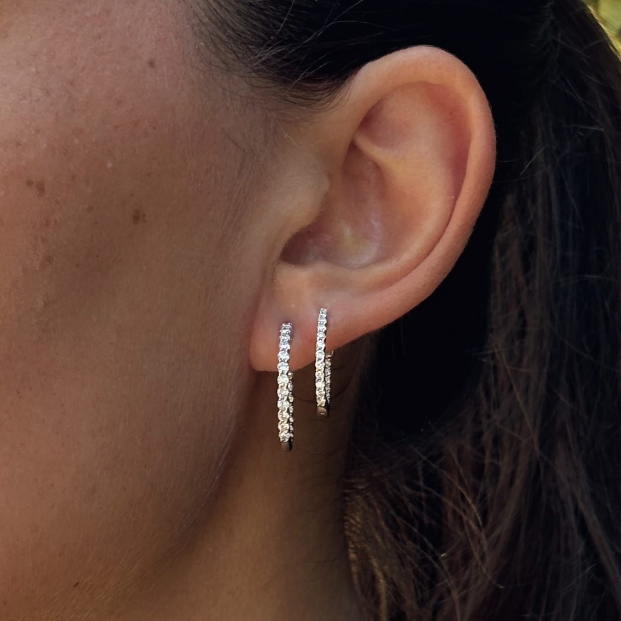 1.00ct TW Lab-Grown Diamond Hoop Earrings in 9ct White Gold