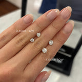 1.00TDW Round Lab-Grown-Diamond Solitaire Stud Earrings in Sterling Silver