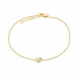 0.16ct TW Lab-Grown Diamond Heart Bracelet in 9ct Yellow Gold