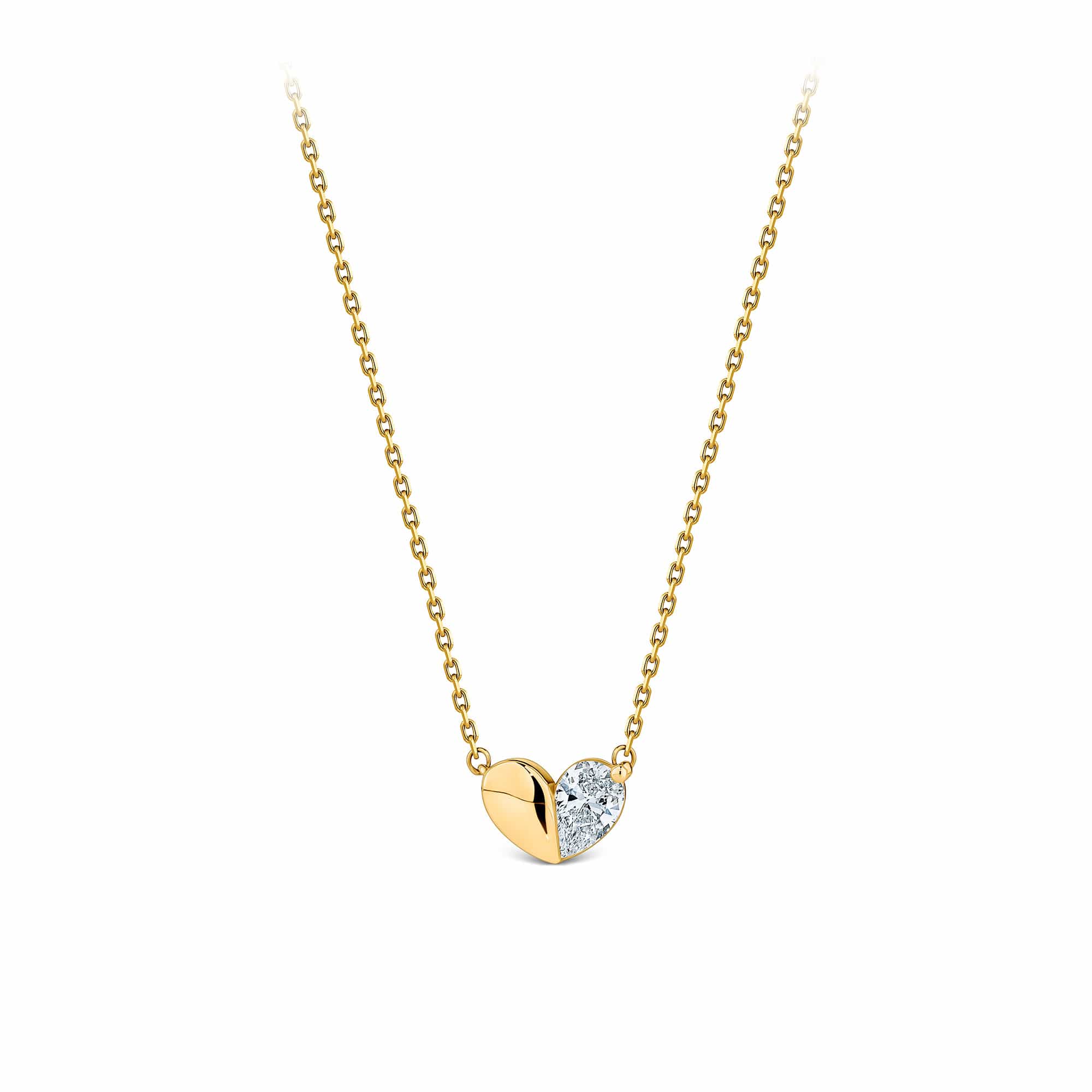 0.25ct TW Lab-Grown Diamond Heart Necklace in 9ct Yellow Gold