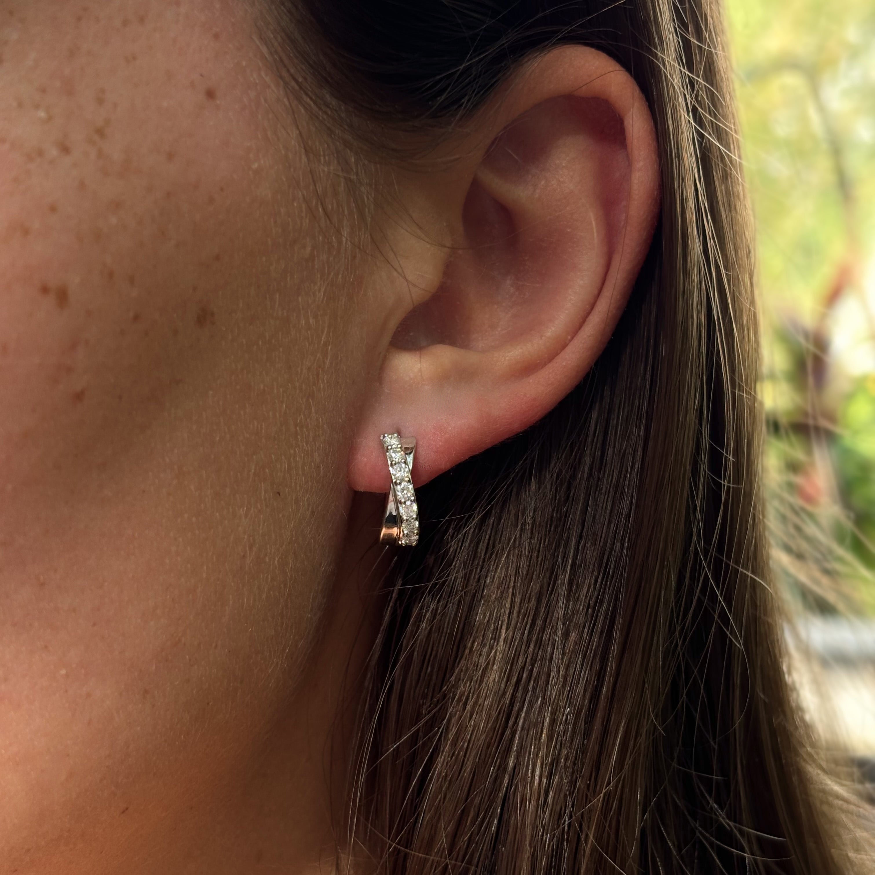 0.50ct TDW Lab-Grown Diamond Huggie Earrings in Sterling Silver