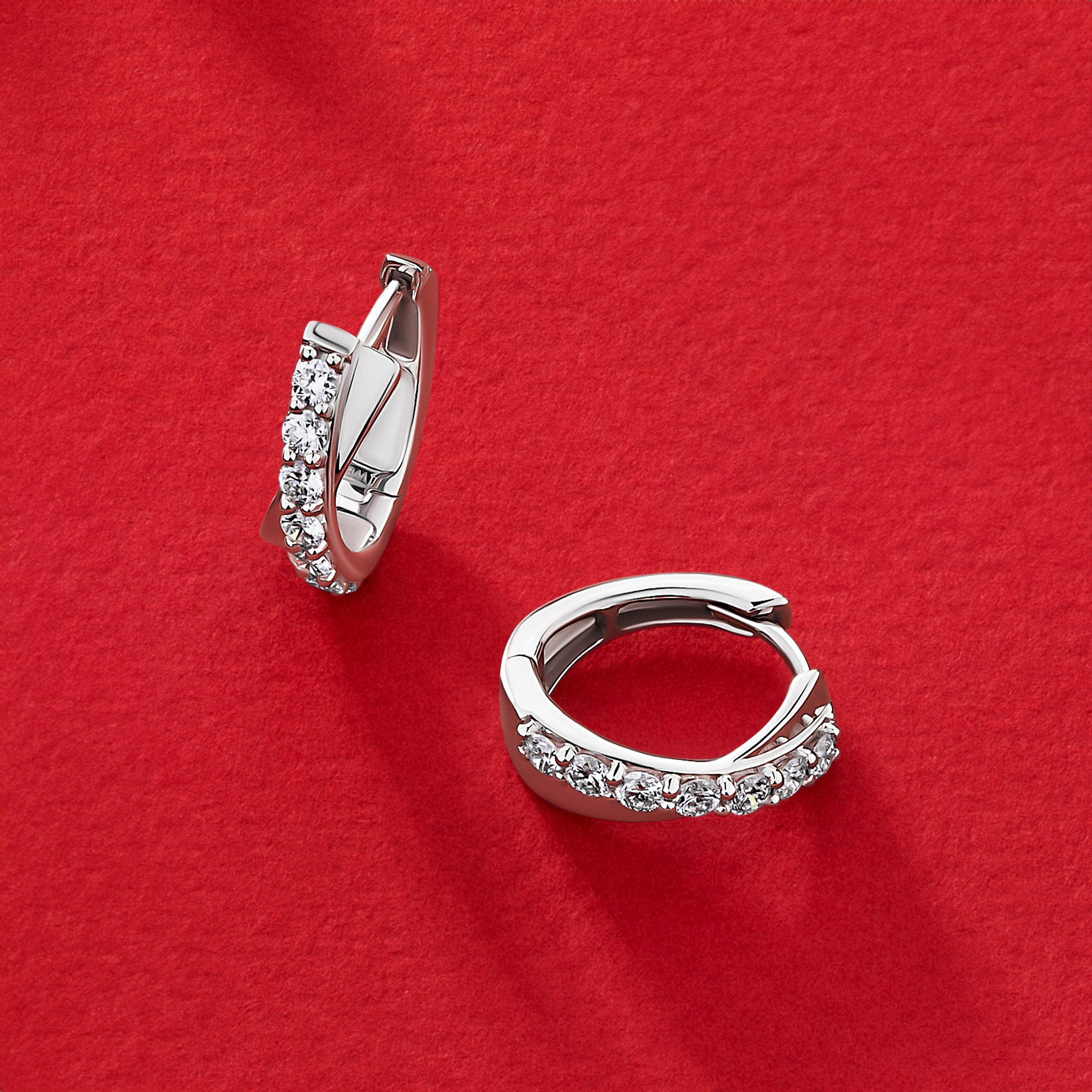 0.50ct TDW Lab-Grown Diamond Huggie Earrings in Sterling Silver