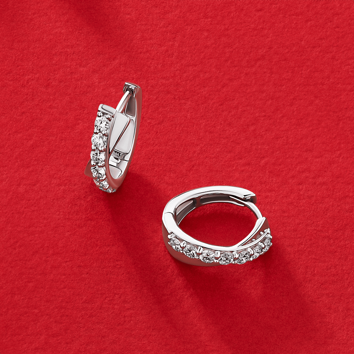 0.50ct TDW Lab-Grown Diamond Huggie Earrings in Sterling Silver