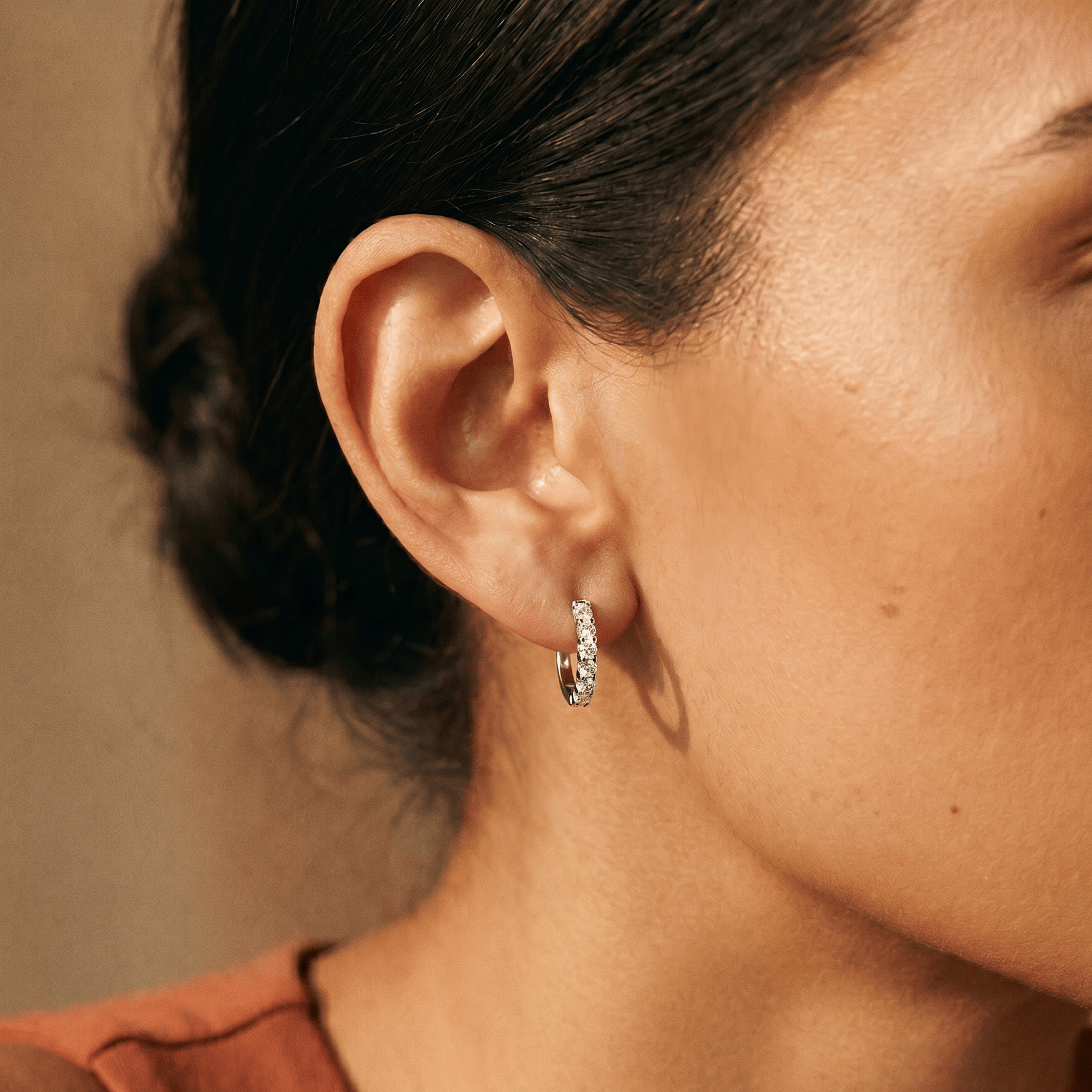 0.50ct TDW Lab-Grown Diamond Huggie Earrings in Sterling Silver