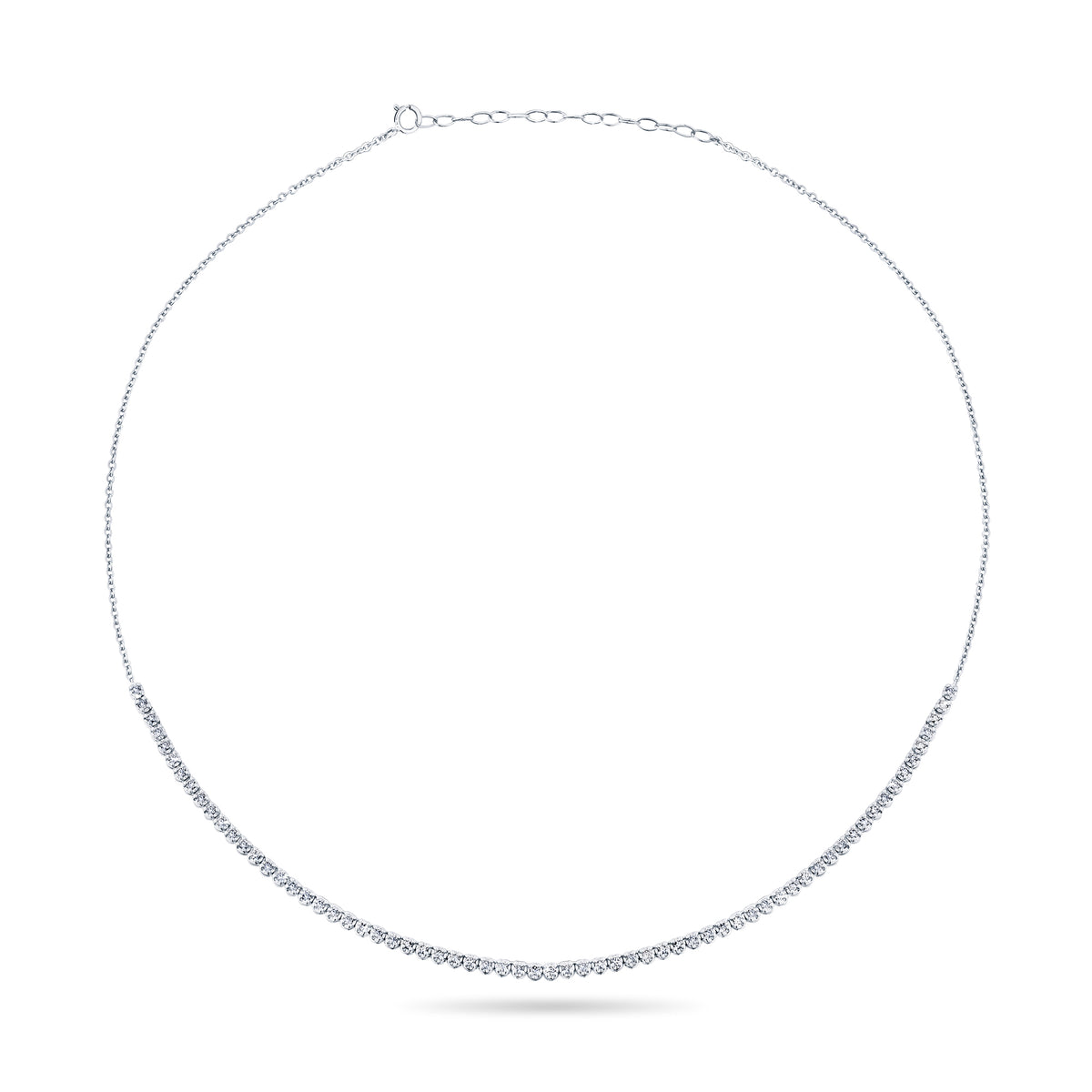 1.00ct TW Lab Grown Half Diamond Tennis Necklace in 9ct White Gold
