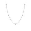 0.70ct TW Lab-Grown Diamond Station Necklace in Sterling Silver, photographed front on against a plain background. The 50cm chain features 7 individually spaced round brilliant cut lab-grown diamonds, each 2.9mm in size.