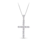 0.50ct TW Lab-Grown Diamond Cross Pendant with Chain in 9ct White Gold
