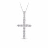 2.00ct TW Lab-Grown Diamond Cross Pendant with Chain in 9ct White Gold