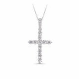 2.00ct TW Lab-Grown Diamond Cross Pendant with Chain in 9ct White Gold