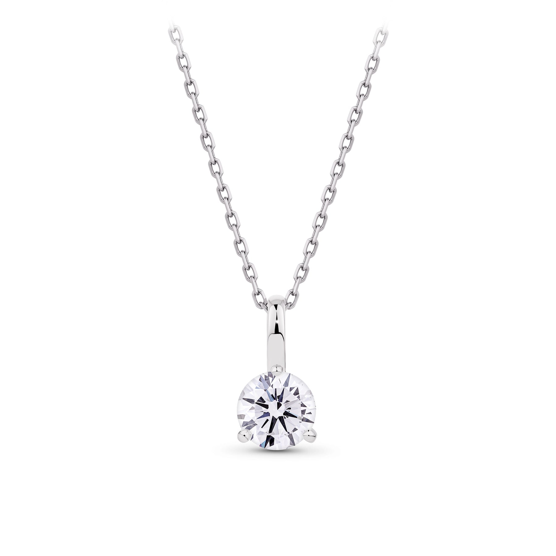 0.50ct TW Lab Grown Diamond Solitaire Pendant with Chain in 18ct White Gold