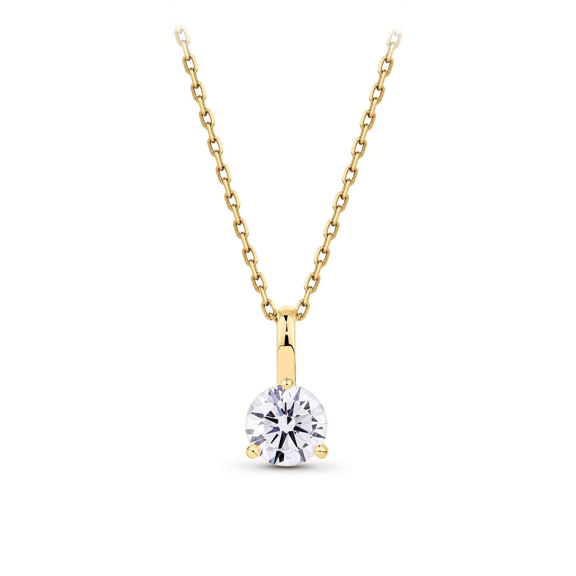 0.50ct TW Lab-Grown Diamond Solitaire Pendant with Chain in 18ct Yellow Gold