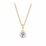 0.50ct TW Lab-Grown Diamond Solitaire Pendant with Chain in 18ct Yellow Gold