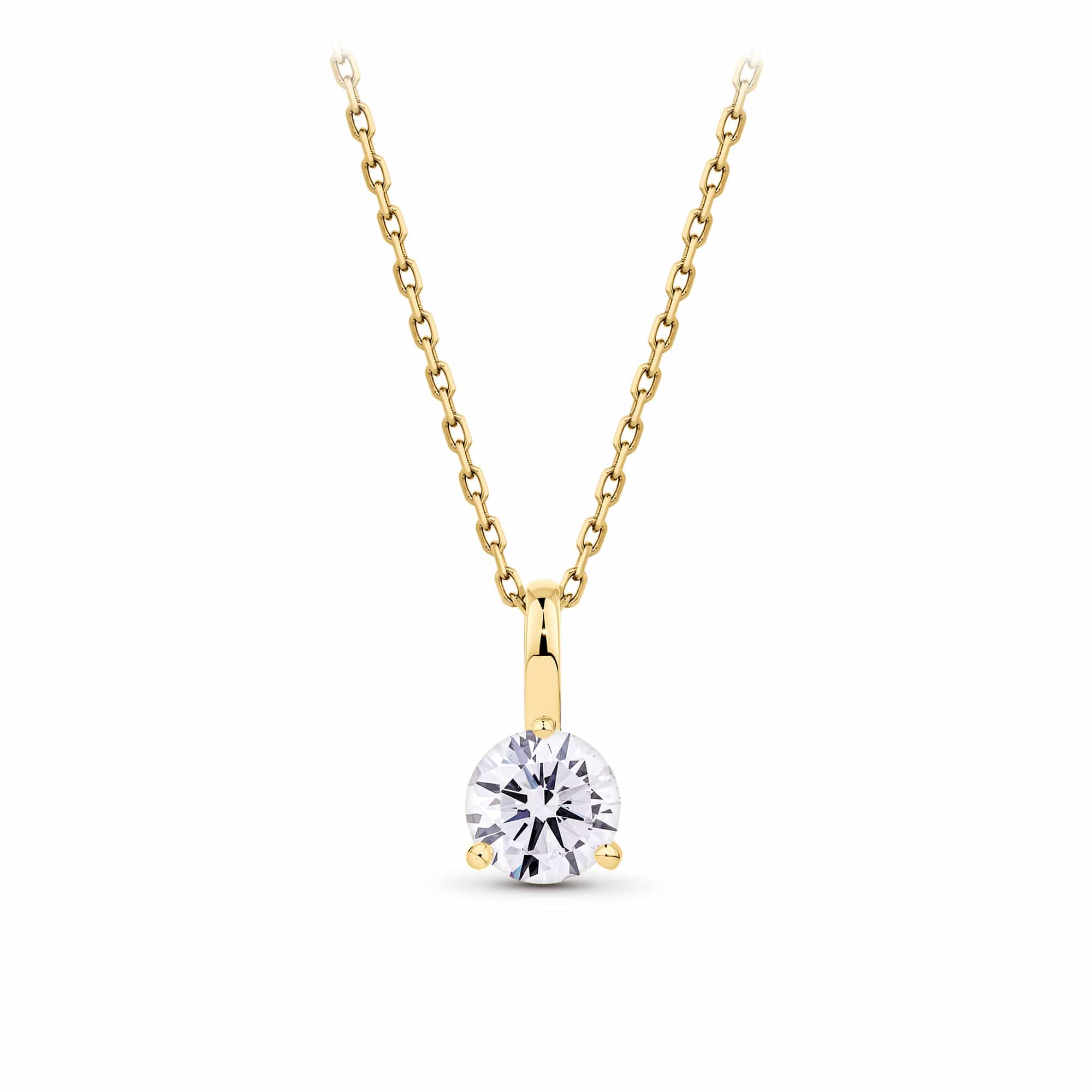 0.50ct TW Lab-Grown Diamond Solitaire Pendant with Chain in 18ct Yellow Gold